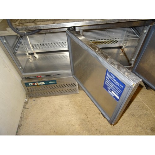 768 - 2 x under the counter Williams stainless steel fridges & warm lamp – passed electric pat test -to be... 