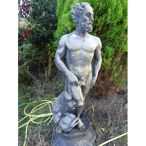 816 - Modern statue of Neptune  standing 158 cm high