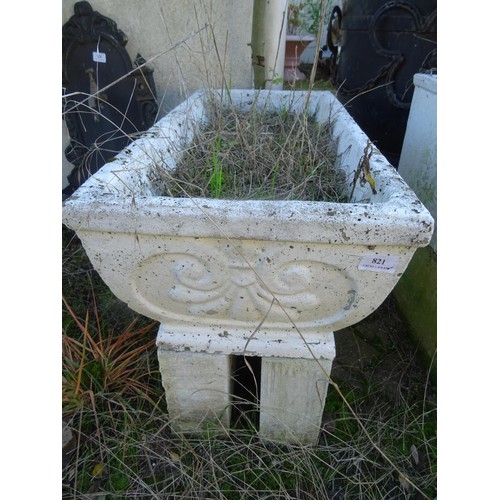 821 - Small concrete trough planter