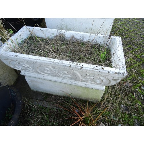 821 - Small concrete trough planter