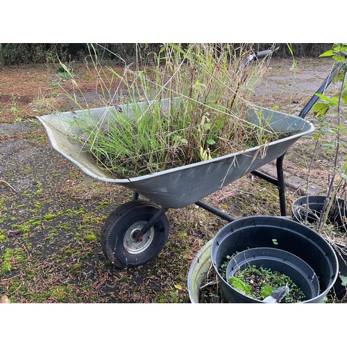 804 - Small garden wheelbarrow & small galvanised bath