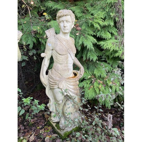 810 - Modern statue of Roman man hunting (resin) standing 160 cm high