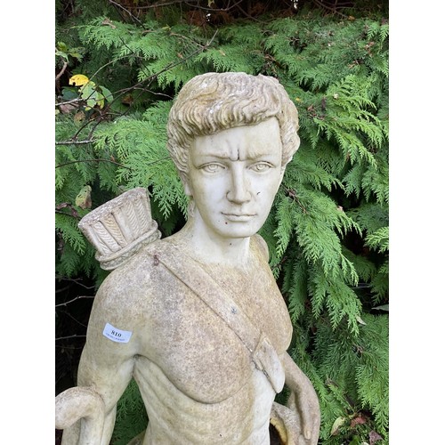 810 - Modern statue of Roman man hunting (resin) standing 160 cm high