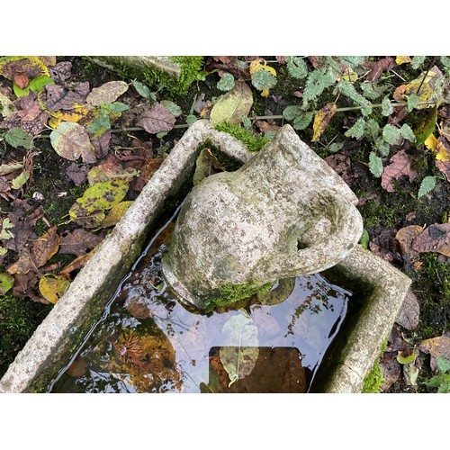 811 - Concrete small birdbath with jug