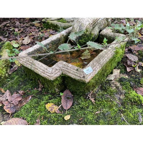 811 - Concrete small birdbath with jug