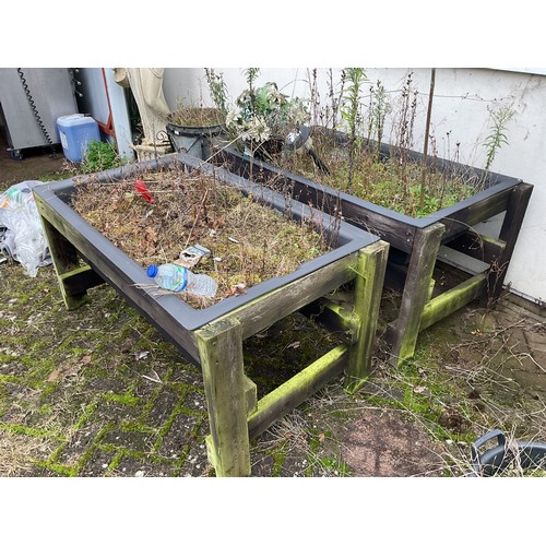 830 - 2 x large wood troughs