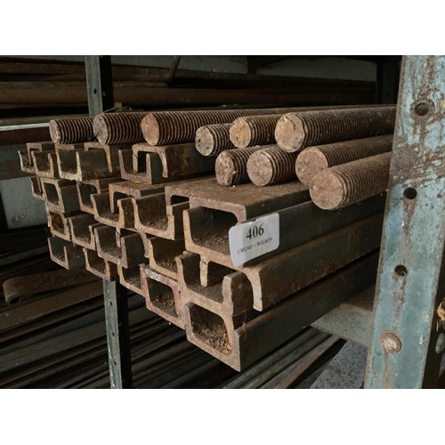 406 - Qty of threaded rods & steel bars