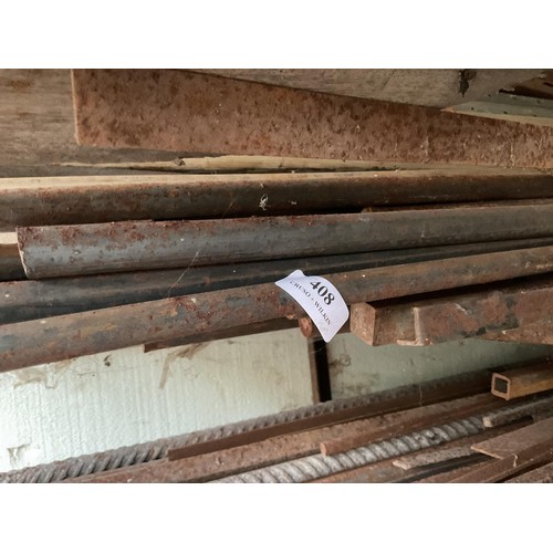 408 - Qty of various steel, incl round bar etc