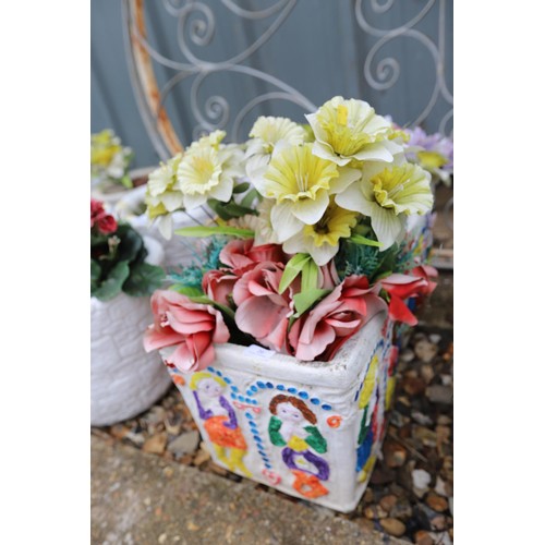 20 - Pair of painted square planters