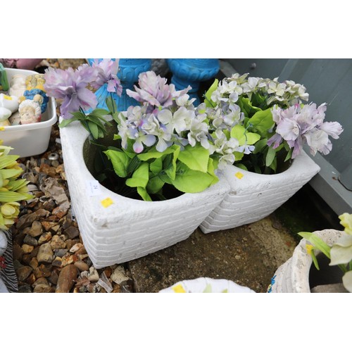 24 - Pair of square brick work design planters