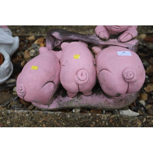 27 - Piglets feeding garden ornament