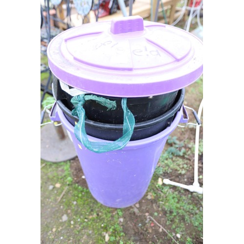 43 - Purple bin with electric tape