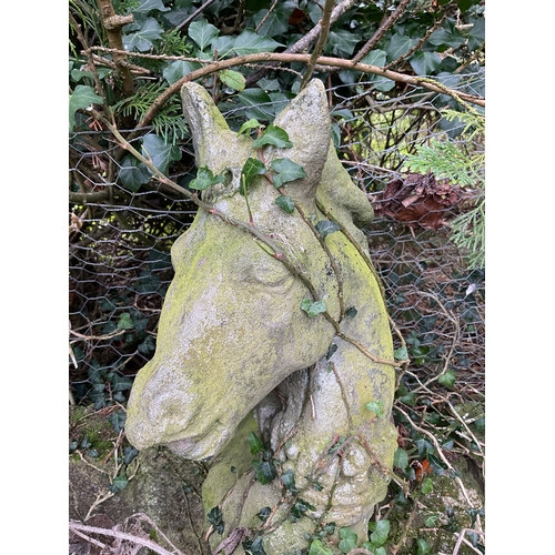 812A - Garden horse head statue standing 41 cm high