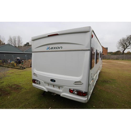 7 - Lexon Lunar 4 birth caravan with solar panel, water barrels, cooker, fridge, heater, shower/wc - lig... 