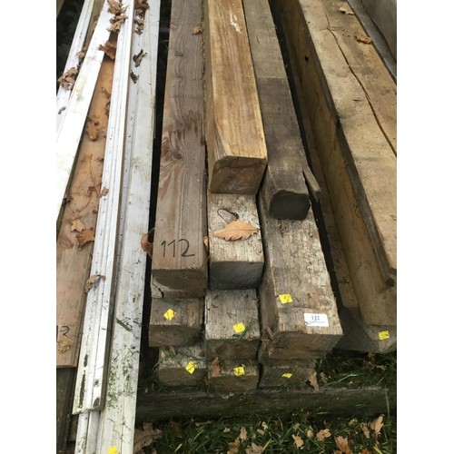 112 - 9 pieces of 4” x 4” long length timber