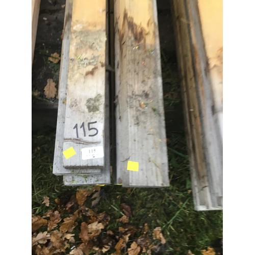 115 - 9 lengths of timber, incl qty of 4 inch by 1 a half inch