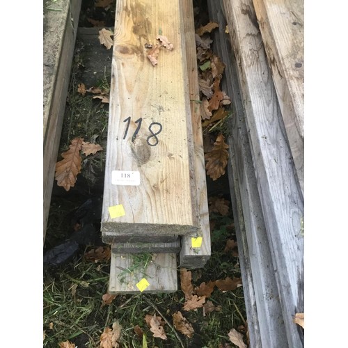 118 - 6 long lengths of timber 5” x 2”