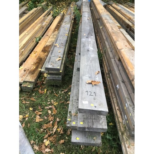 121 - Large qty of various lengths of timber mainly 7.5” x 2” etc