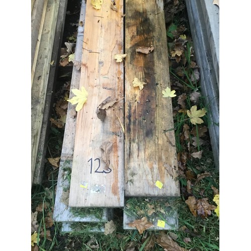 123 - 6 lengths of various long timber, incl 5.5” x 2”