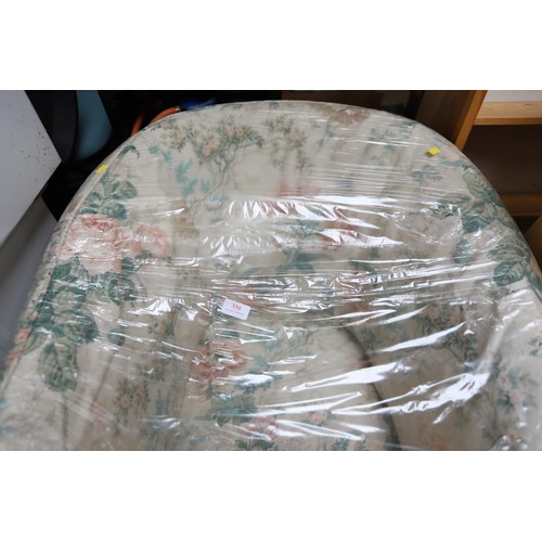 182 - Antique upholstered tub chair with loose cover