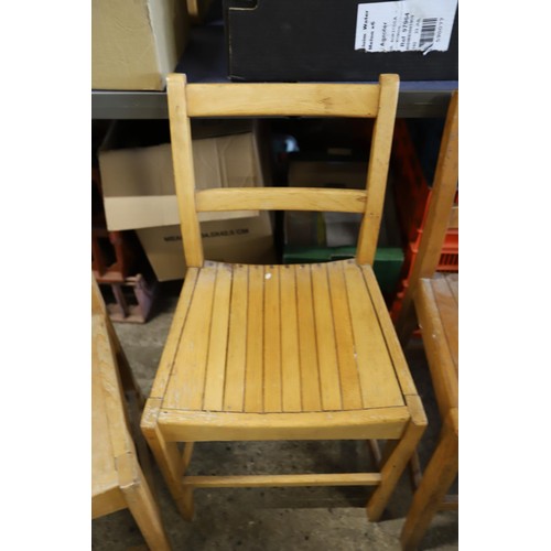 226 - 4x oak  chairs with slatted seats