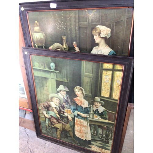 570 - Tavern pictures with large wooden frames