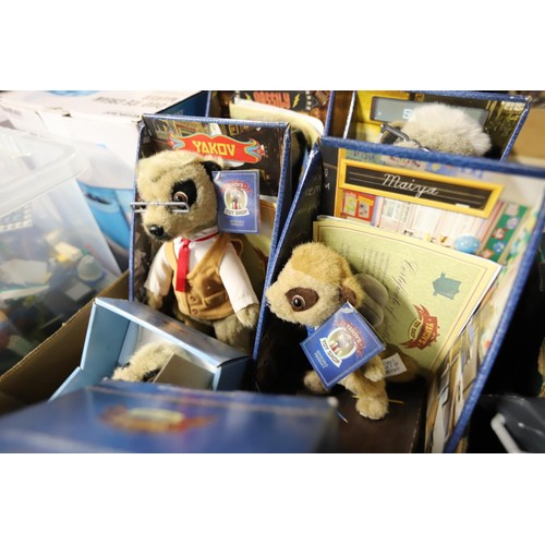 243 - Box of Meercat soft toys with certificates