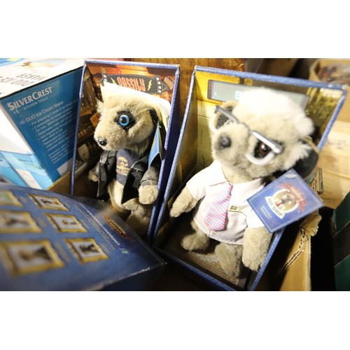 243 - Box of Meercat soft toys with certificates