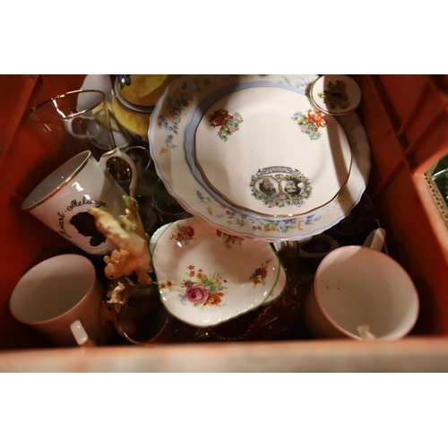 338 - 3 boxes of bone china & glass