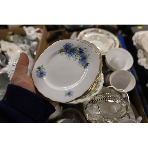 338 - 3 boxes of bone china & glass