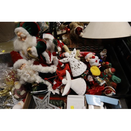 364 - Qty of Christmas decorations, various Father Christmas ornaments, some vintage, etc