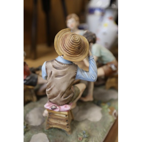 411 - Capodimonte porcelain figurine, the cheats