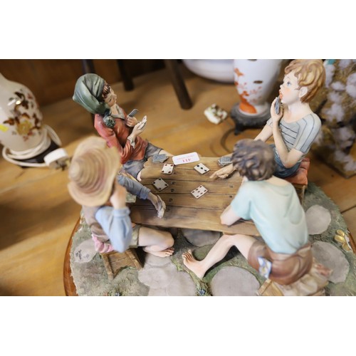 411 - Capodimonte porcelain figurine, the cheats