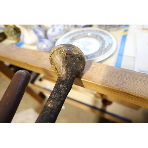 455 - Antique truncheon & wooden stick