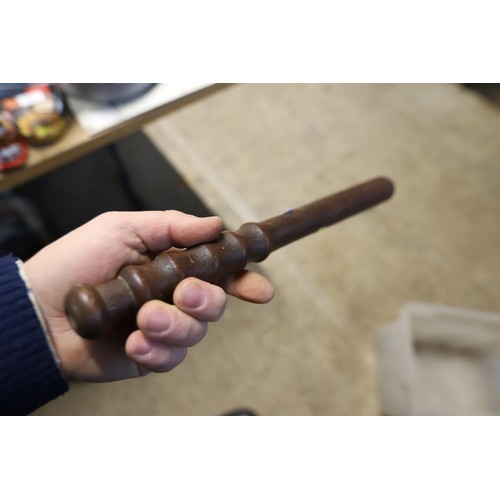 455 - Antique truncheon & wooden stick