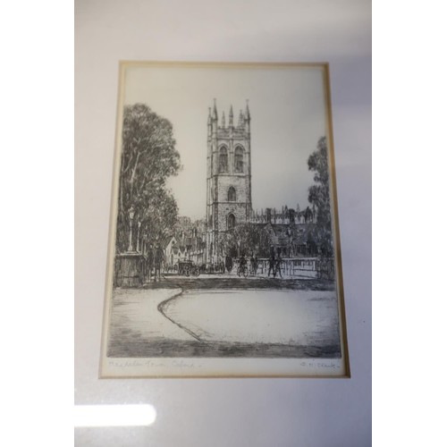 564 - 2 early 20th century etchings of Oxford