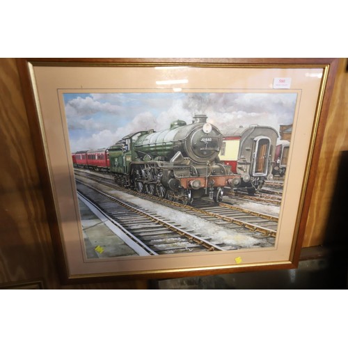 580 - Framed train picture