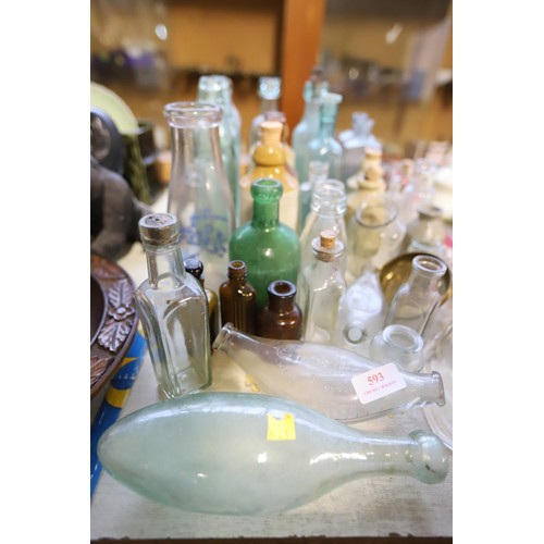 593 - Collection of bottles - glass