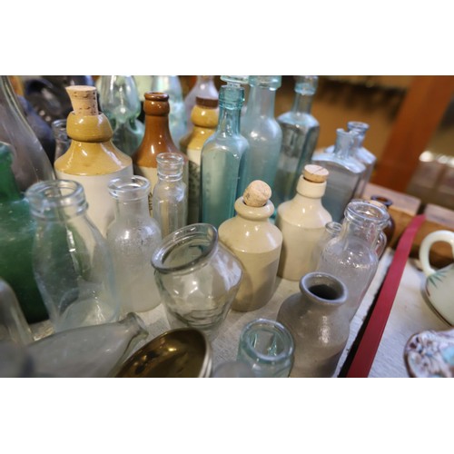 593 - Collection of bottles - glass