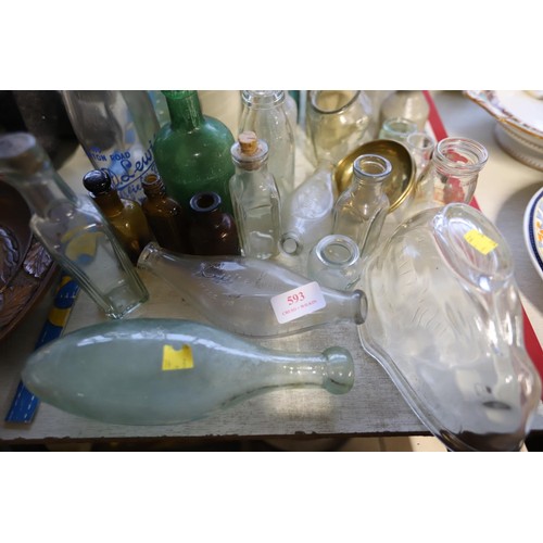 593 - Collection of bottles - glass