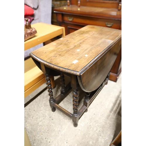 591 - Oak barley twist drop leaf table