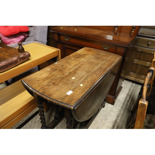 591 - Oak barley twist drop leaf table