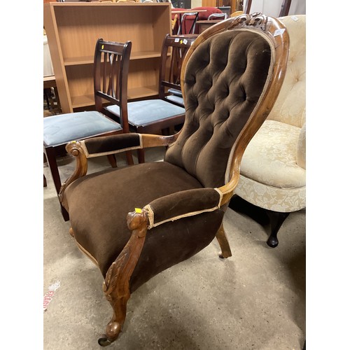 610 - victorian spoonback chair