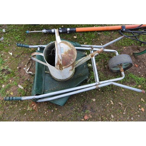 39 - Galvanised can & leaf barrow