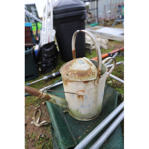 39 - Galvanised can & leaf barrow