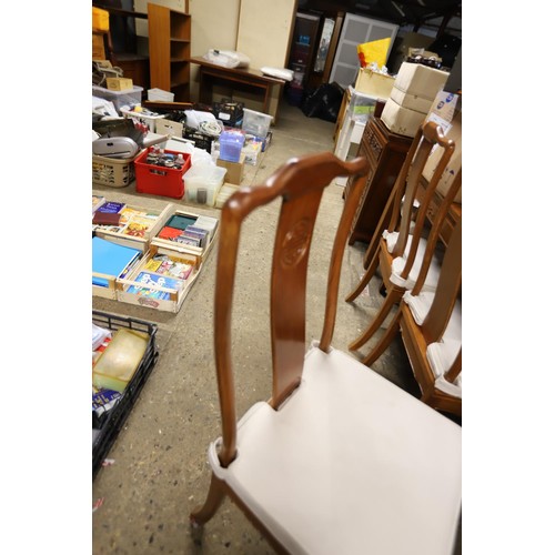 586 - Oriental hardwood dinning table & 8 chairs