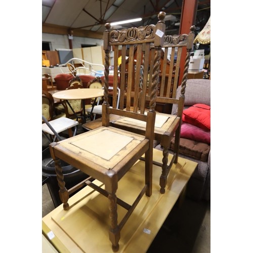 595 - Edwardian breakfast chairs x2