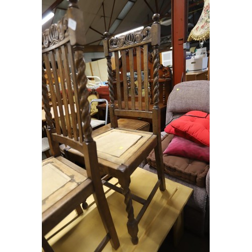 595 - Edwardian breakfast chairs x2