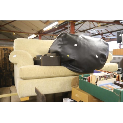 657 - Beige 3 seater sofa