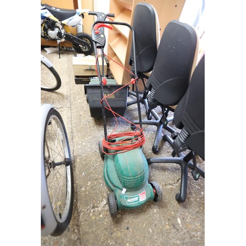 54 - Qualcast electric lawnmower - warranted until 12 noon Tuesday following the above sale